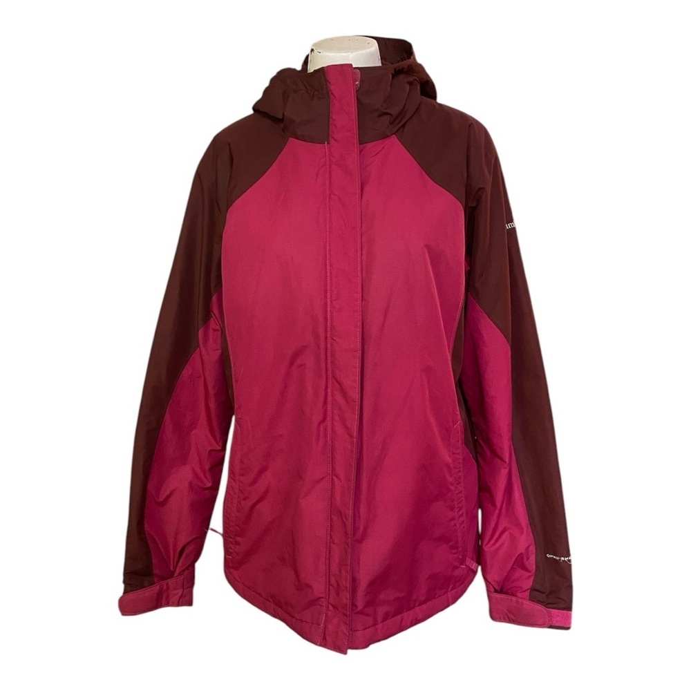 Columbia Omni Shield Pink and Brown Hooded Jacket Size L.